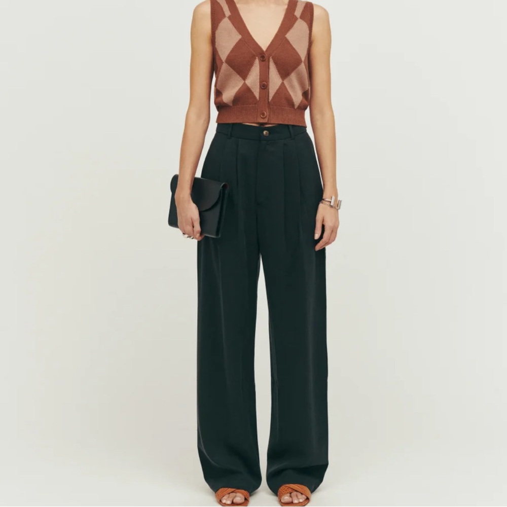 Reformation Black Wide-Leg Pants
